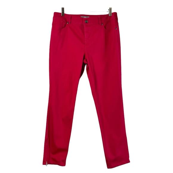 Chico’s Size 1 So Slimming Jeans Slim Straight Mid Rise Hot Pink Women’s Size 8 - Picture 1 of 9